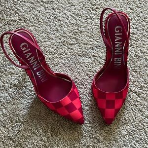 Gianni Bini Red checkered heels